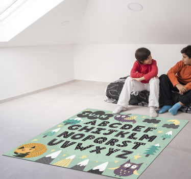 állati ábécé vinil szőnyeg névvel - TenStickers