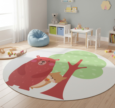 Állati barátság mókus és medve vinil szőnyeg - TenStickers