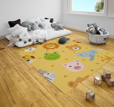 állatkert állatok babák vinil szőnyeg - TenStickers