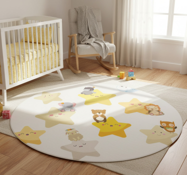 Állatos vinil szőnyeg csillagokkal a babaszobába - TenStickers