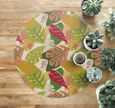 Alternatív grafikus monstera design jellegű szőnyeg - TenStickers
