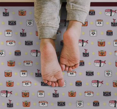 Anime sushi mintás gyerekek vinil szőnyeg - TenStickers