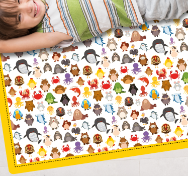Aranyos állatfigurák vinil szőnyeg állat - TenStickers