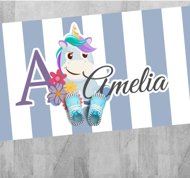 Aranyos állatok egyszarvú baba szőnyeggel - TenStickers
