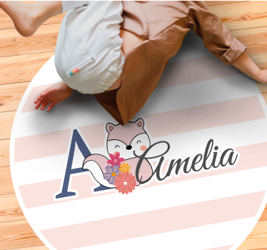 Aranyos állatok mókus név baba mat - TenStickers
