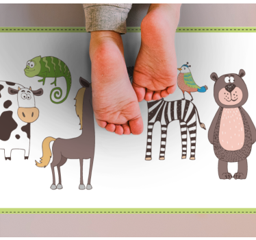 Aranyos állatok rajz szőnyeg - TenStickers
