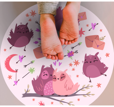 Lila baglyok vinil szőnyeg gyerekek - TenStickers