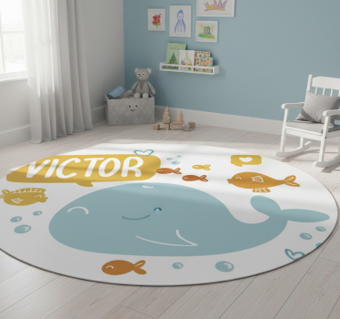Aranyos bálna mintás vinil szőnyeg állat - TenStickers