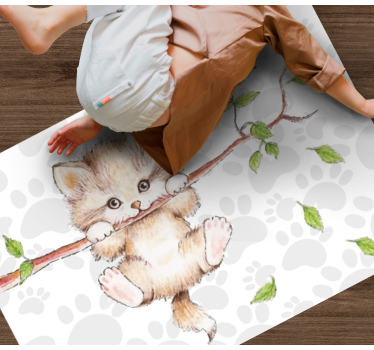 Aranyos cica lóg vinil szőnyeg állat - TenStickers