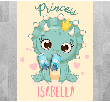 Dinoszaurusz hercegnő névvel vinil szőnyeg mások - TenStickers