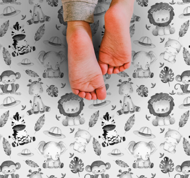 Aranyos dzsungelállatok vinil szőnyeg gyerekek - TenStickers