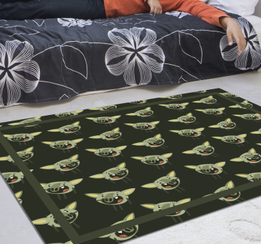 Zöld szörnyarcok vinil szőnyeg gyerekek - TenStickers