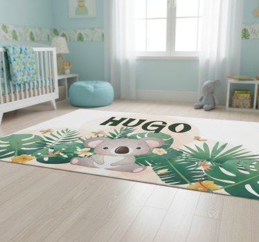 Aranyos koala fiúknak névvel vinil szőnyeg gyerekek - TenStickers