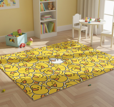 Aranyos különböző fehér kacsa vinil szőnyeg állat - TenStickers