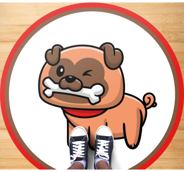 Bulldog csonttal vinil szőnyeg állat - TenStickers