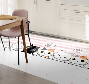 Aranyos macskák jelképek konyha padló - TenStickers