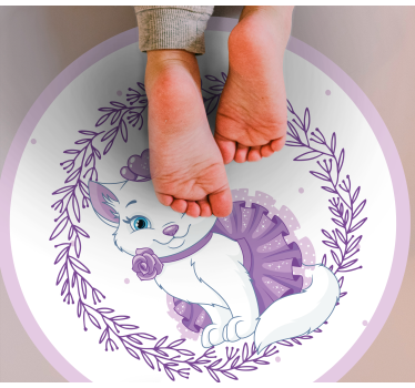 Aranyos mosolygós fehér macska hálószoba szőnyeg - TenStickers
