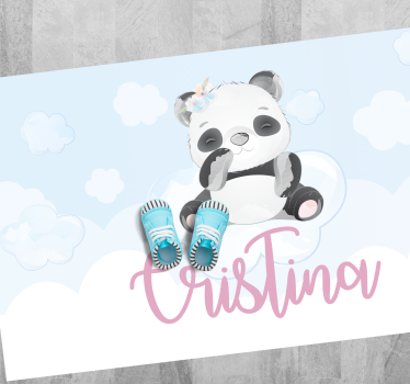 Aranyos panda illusztráció Vinil szőnyeg nevekkel - TenStickers