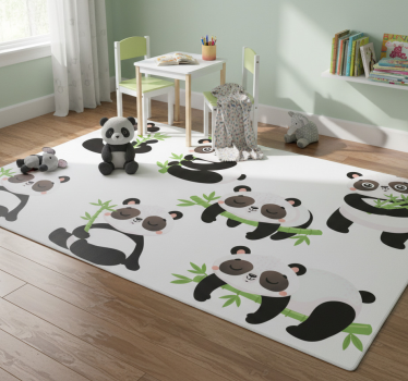Aranyos panda illusztrációk vinil szőnyeg állat - TenStickers