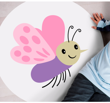 Aranyos pillangó karakter vinil szőnyeg gyerekek - TenStickers
