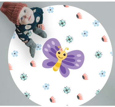 Lila pillangó design vinil szőnyeg gyerekek - TenStickers