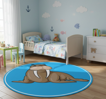 Aranyos rozmár figura vinil szőnyeg állat - TenStickers
