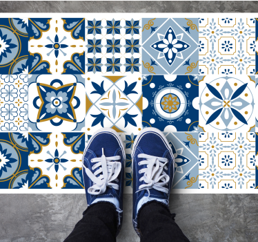 Azulejo minta vinil szőnyeg csempe hatás - TenStickers