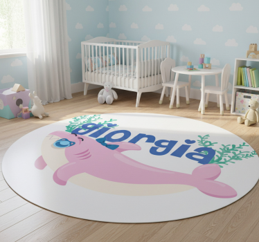 Baby shark névvel lány vinil szőnyeg állat - TenStickers