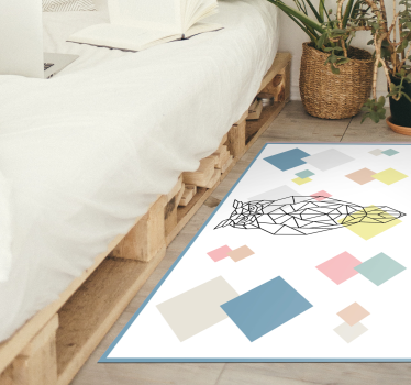 Bagoly nyomtatás geometriai alakzatokra nordic stílusú szőnyegre - TenStickers