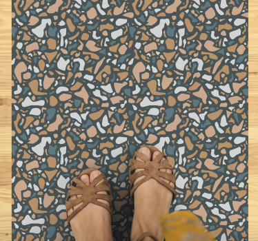 Barna és kék terrazzo textúrájú szőnyeg - TenStickers