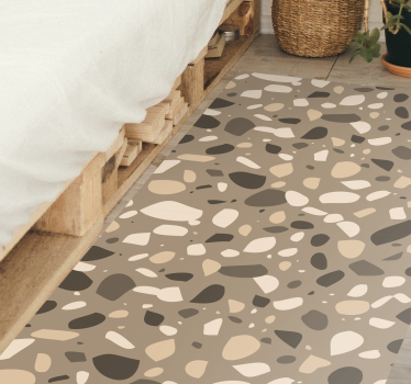 Barna klasszikus terrazzo textúrájú szőnyeg - TenStickers