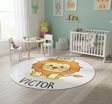 Bébi oroszlán mintás vinil szőnyeg gyerekeknek - TenStickers