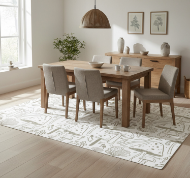 Beige gombás mintás vinil szőnyeg étkező - TenStickers