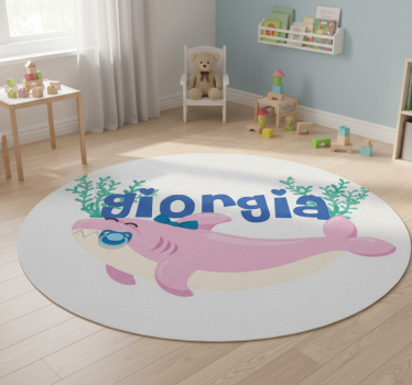 Boldog cápa mintás vinil szőnyeg Állat - TenStickers