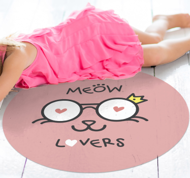 Boldog cica korona gyerek vinyl szőnyeggel - TenStickers
