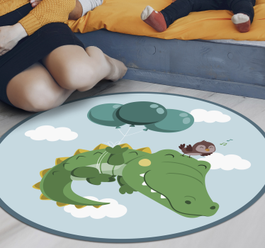 Boldog krokodil kaland vinil szőnyeg óvodák - TenStickers