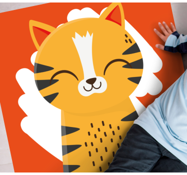 Boldog tigris design vinil szőnyeg óvodák - TenStickers