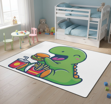 Boldog zöld dinoszaurusz vinil szőnyeg állat - TenStickers