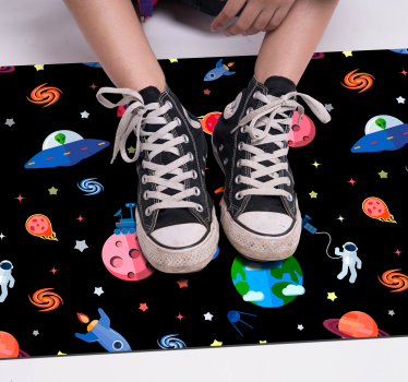Bolygók és galaxis csillag padlószőnyeg - TenStickers
