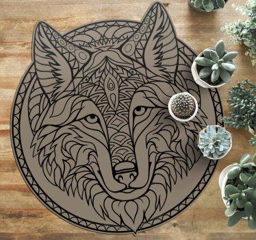 Barna farkas design vinil szőnyeg állat - TenStickers