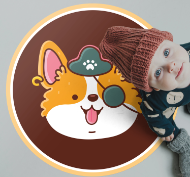 Corgi kapitány jelképe vinil szőnyeg modern - TenStickers