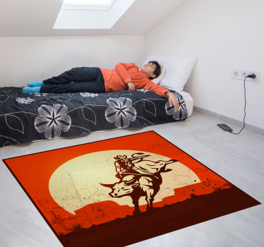 Cowboy bika sziluettje vinil szőnyeg mások - TenStickers