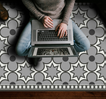 Csillagmintás vinil szőnyeg csempe hatás - TenStickers