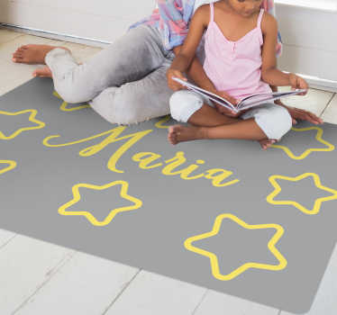 Csillagos sárga név vinil szőnyeg mások - TenStickers