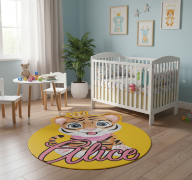Cuki tigris illusztráció vinil szőnyeg Állat - TenStickers