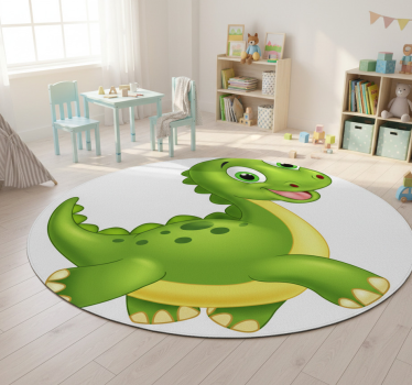 Cuki zöld dinoszaurusz vinil szőnyeg állat - TenStickers