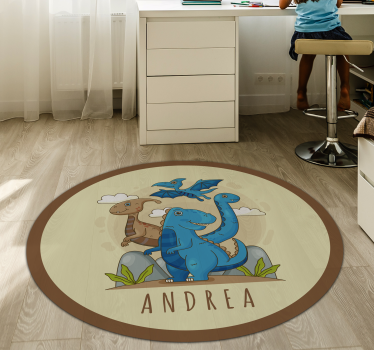 Dinoszaurusz kör összetétele Vinil szőnyeg nevekkel - TenStickers