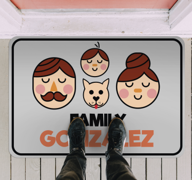 Egyedi családi portré Vinil szőnyeg nevekkel - TenStickers