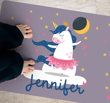 Egyedi táncoló unikornis vinil szőnyeg mások - TenStickers