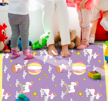 Egyszarvú, ballon bakelit szőnyeggel - TenStickers